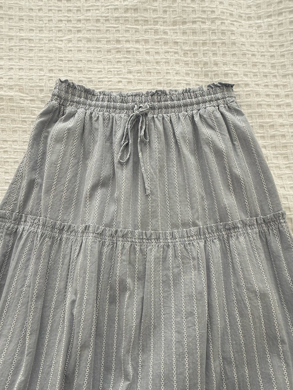 Madewell Light Blue Tiered Maxi Skirt